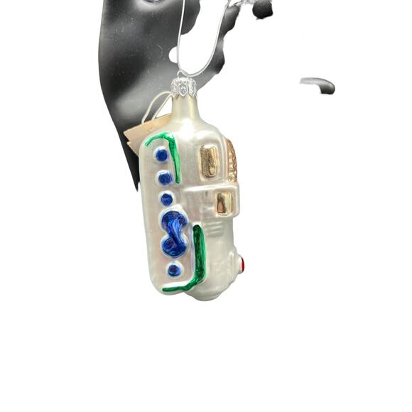 Vintage Pier One Hand Blown Train Engine Ornament Made in Poland - Picture 1 of 4